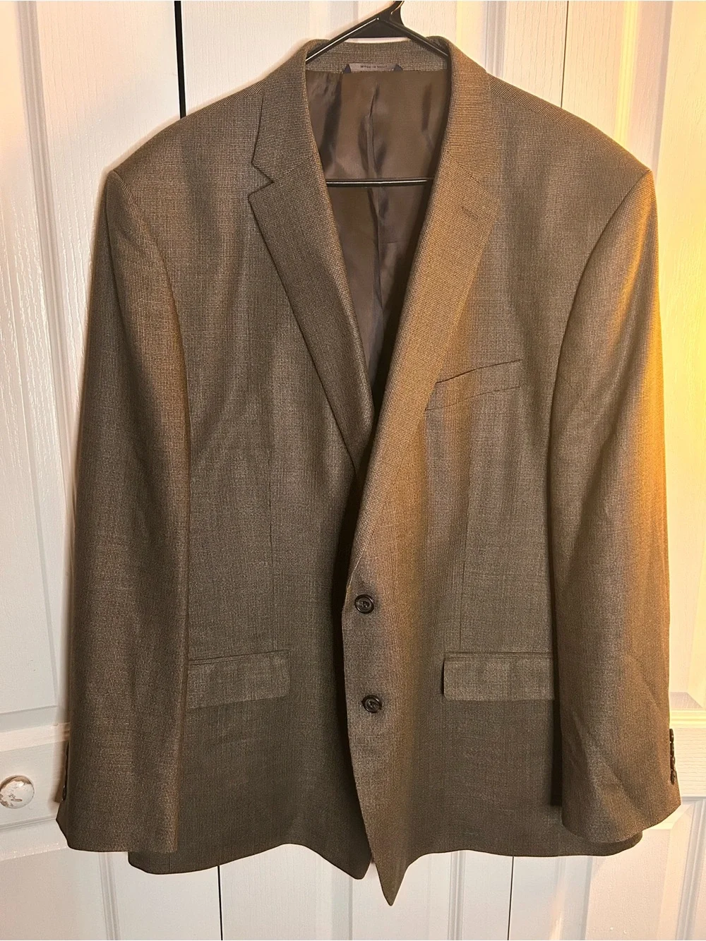Ralph Lauren Men’s Size 50L Silk Wool Brown Golden Blue Knit 2 Button Blazer